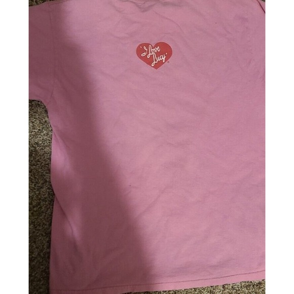 I LOVE LUCY Chocolate Factory "Speed it up a little!" Pink T-shirt Large Hanes - Picture 9 of 9